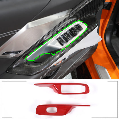 Red Full Interior Set Dash Panel Decor Cover Trim Kit For Corvette C8 2020-25 - Variants 6-10 56