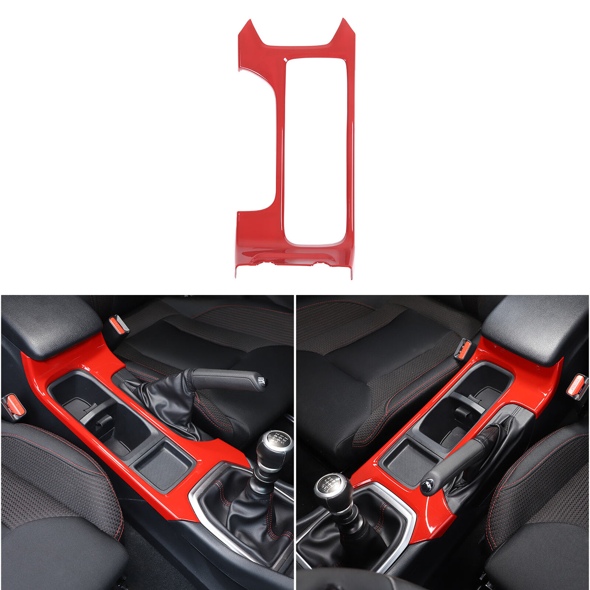 Red ABS Center Console Gear Shift Cup Holder Trim for Subaru WRX VB MT 2022-24 14