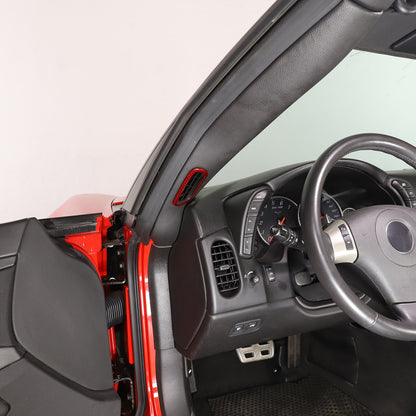 Red Carbon Fiber Interior A-pillar Speaker Frame Trim For Corvette C6 2005-2013 14
