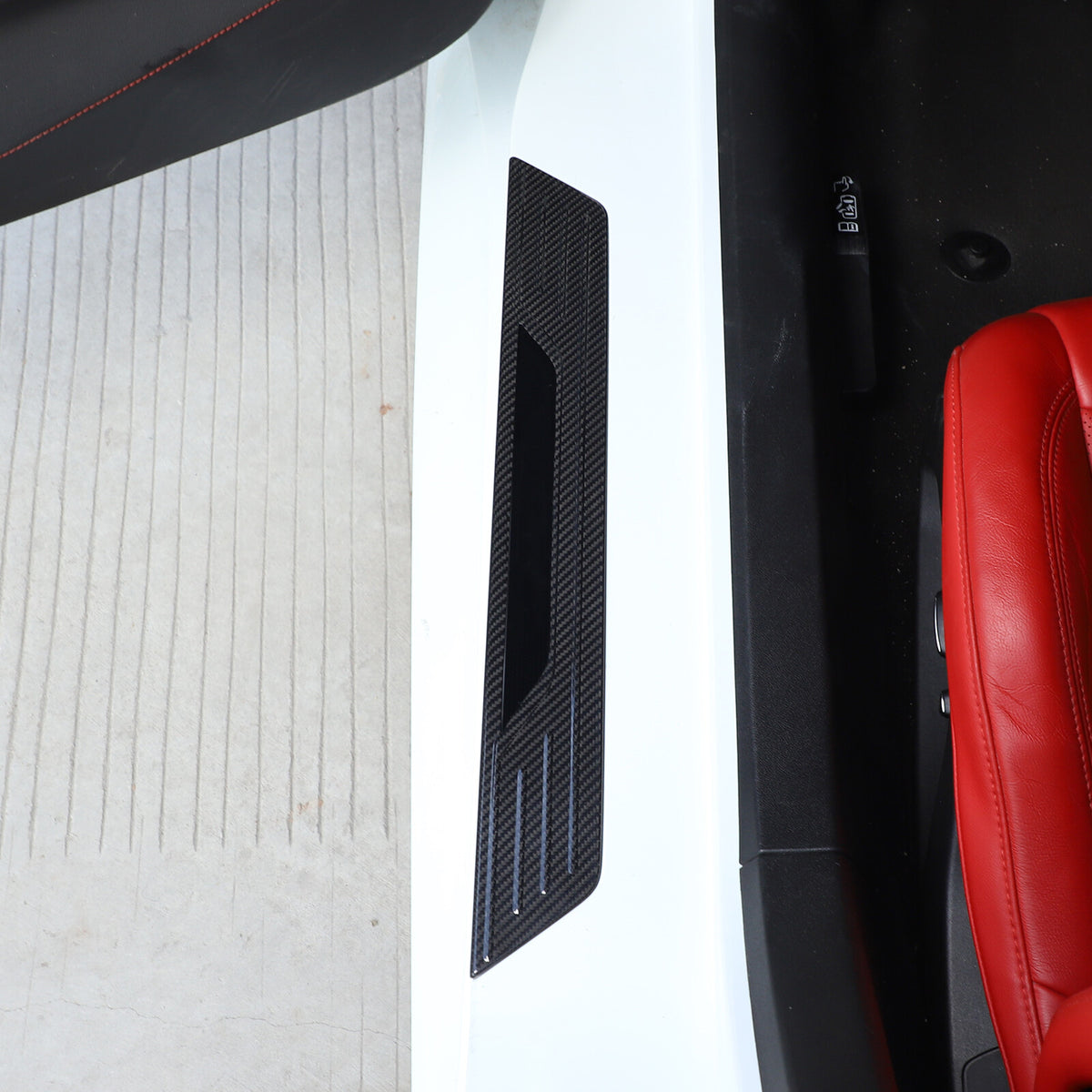 Real Carbon Fiber Scuff Plate Door Sill Cover Protector For Corvette C8 2020-26 11