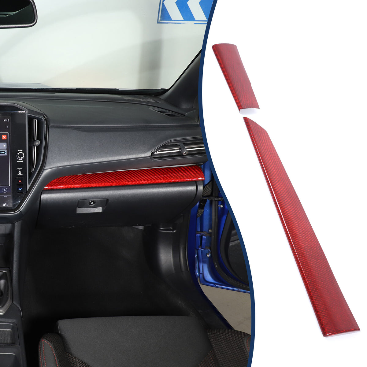 Red Real Carbon Fiber Center Console Panel Trim For Subaru WRX VB Crosstrek 22+ 10