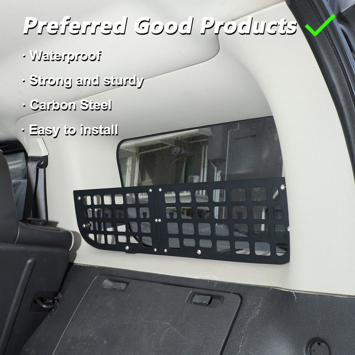 Carbon Steel Aluminum Rear Side Window Molle Panel For Hummer H3 2005-09 19