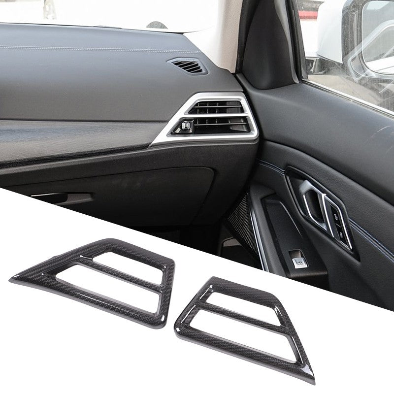 Real Carbon Fiber Side Air Vent Frame Trim For BMW 3 4 330i 430i G20 G21 25+ US 21