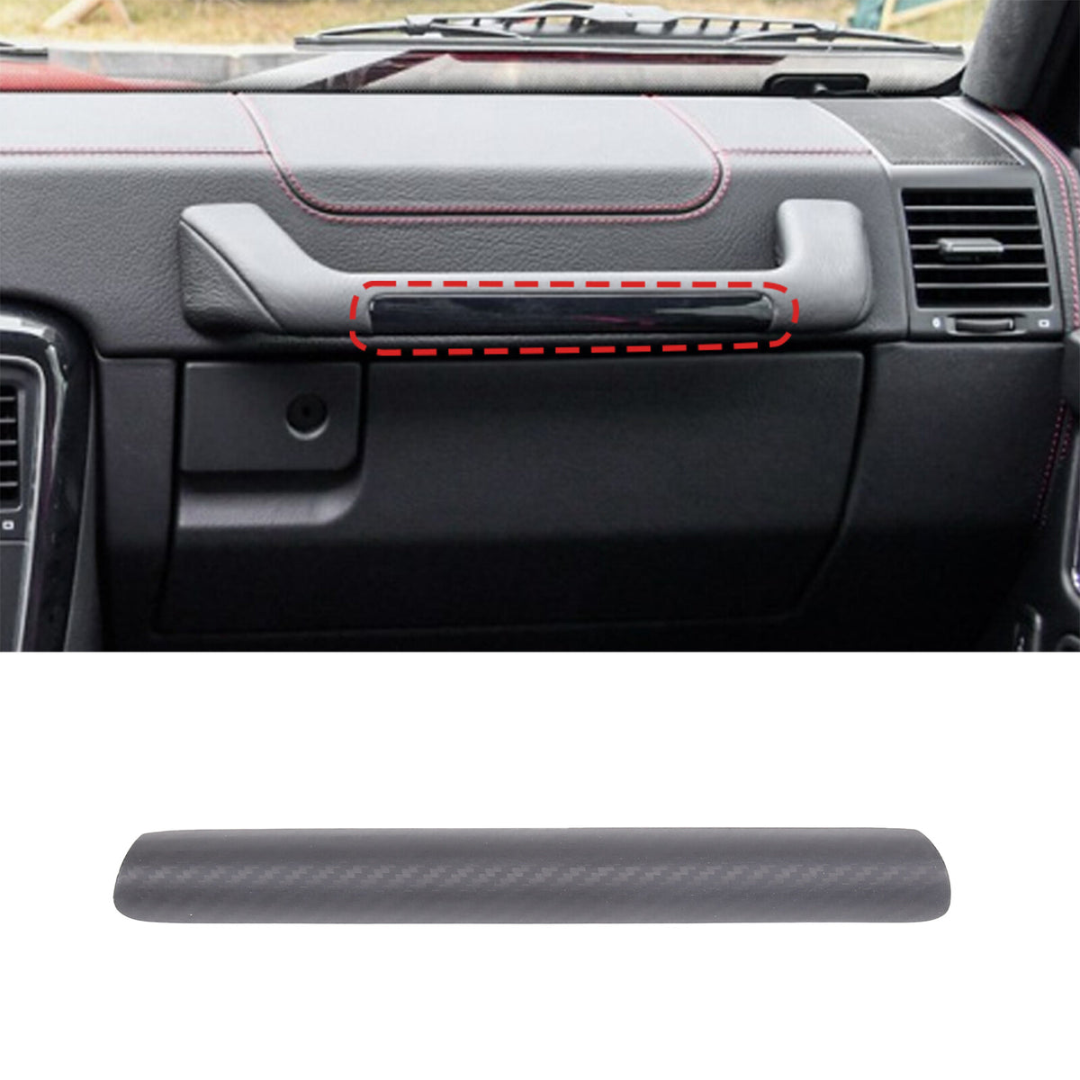Matte Carbon Fiber Co-pilot Handle Panel Cover For Benz G-Class W463 G500 07-18 11