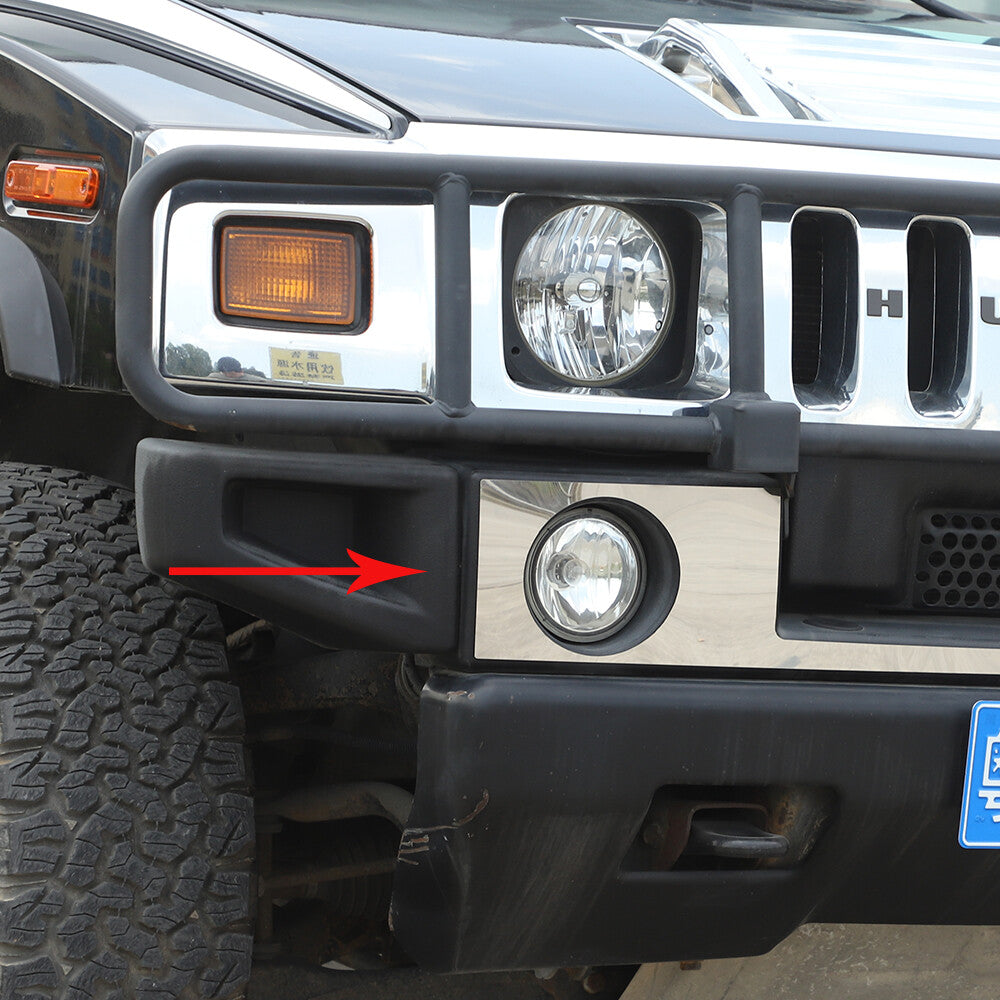 Steel Front Fog Light Decorative Cover Trim For Hummer H2 2003-09 3