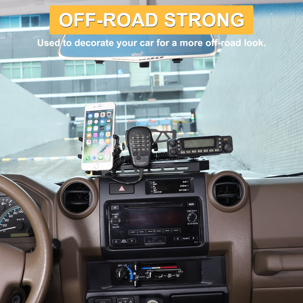 Off-Road Center Air Vent Phone Bracket For Toyota Land Cruiser LC71/76/79 2009+ 16