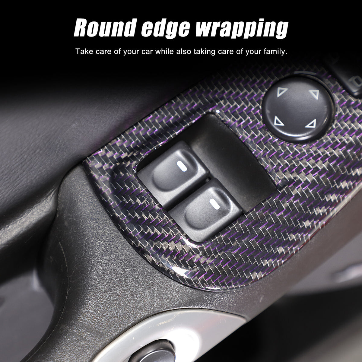 Real Carbon Fiber Window Lift Switch Button Trim Frame For Corvette C6 2005-2013 13