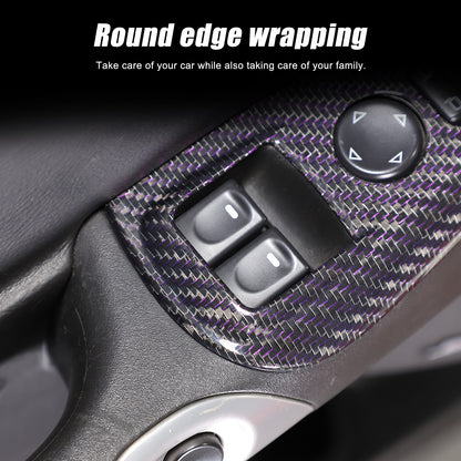 Real Carbon Fiber Window Lift Switch Button Trim Frame For Corvette C6 2005-2013 13