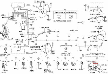 Toyota VALVE ASSY, PROPORTIONING 47150-12230 OEM GENUINE 3