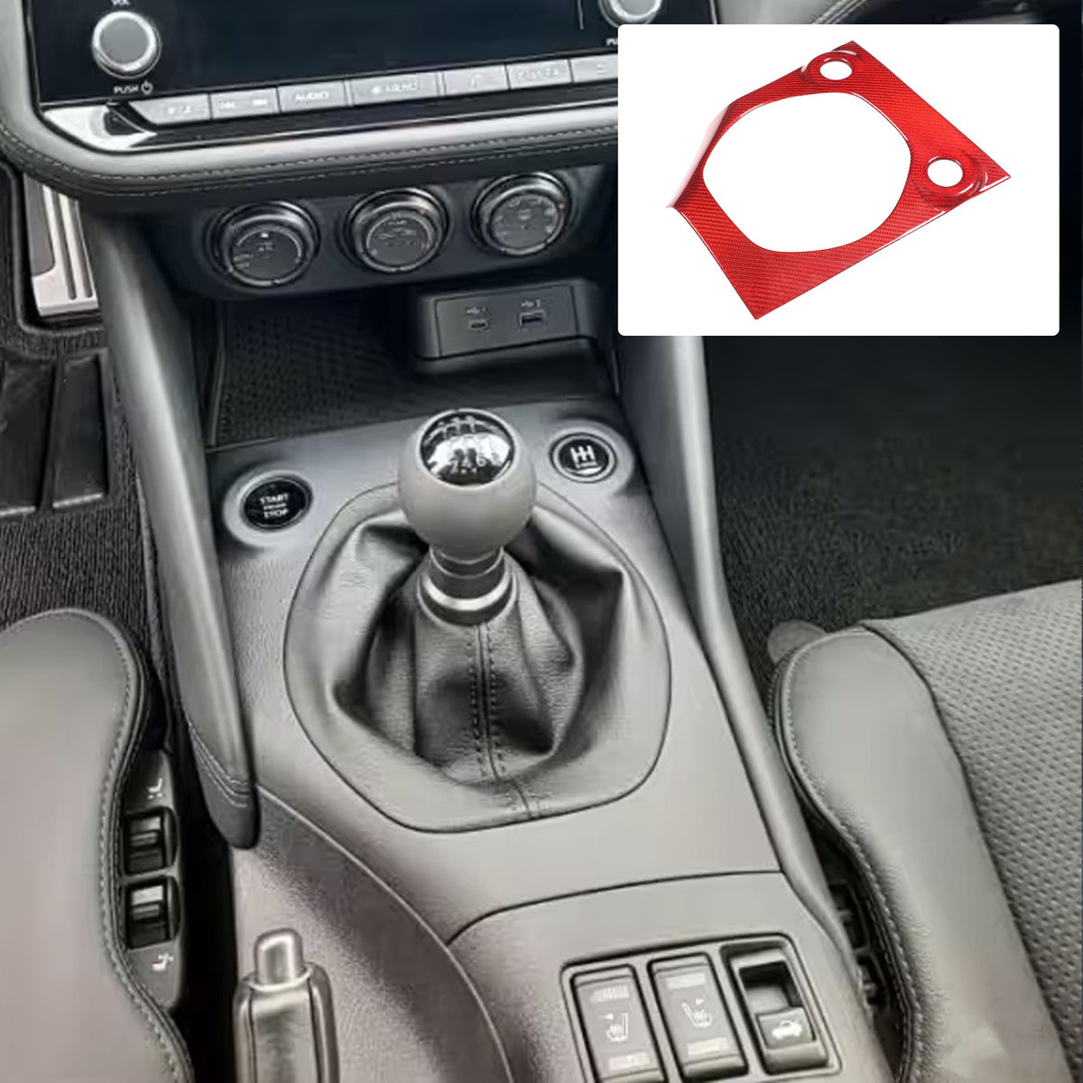 Red Real Carbon Fiber Interior Center Console Trim For Nissan Z 400Z RZ34 2023+ 35