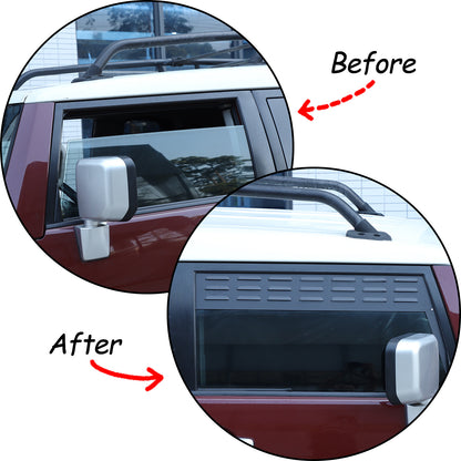 Black Aluminium Alloy Door Window Air Vents Screen For Toyota FJ Cruiser 2007-21 18