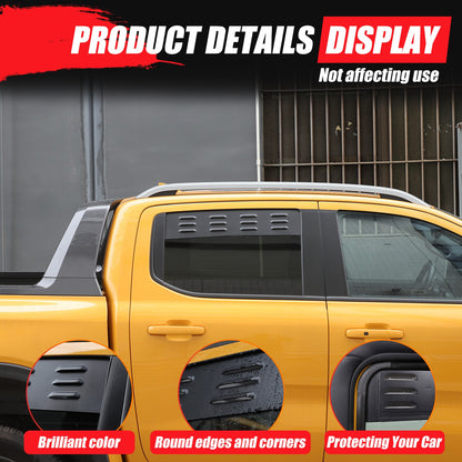 Aluminum Rear Door Window Louver Air Vent Panel Trim For Ford Ranger T9 2023+ 17