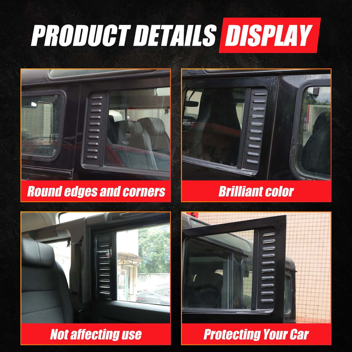 Alloy Rear Door Window Pillar Post Cover Trim For Land Rover Defender L316 04-18 7