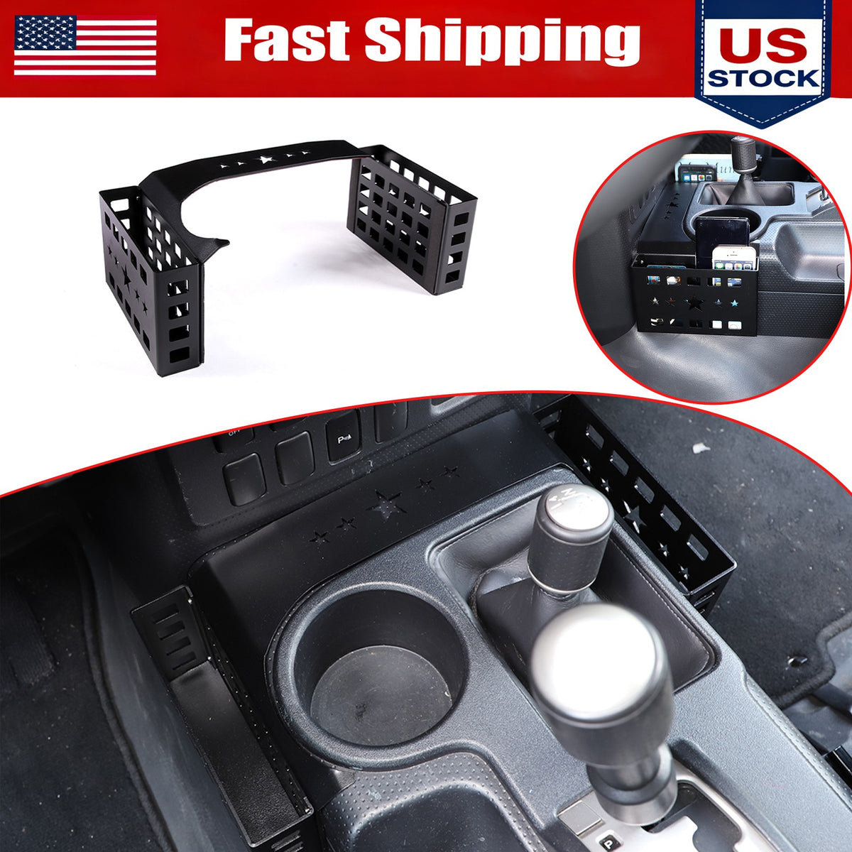 Star Pattern Alloy Gear Side Storage Basket Box For Toyota FJ Cruiser 2007-21 US 1