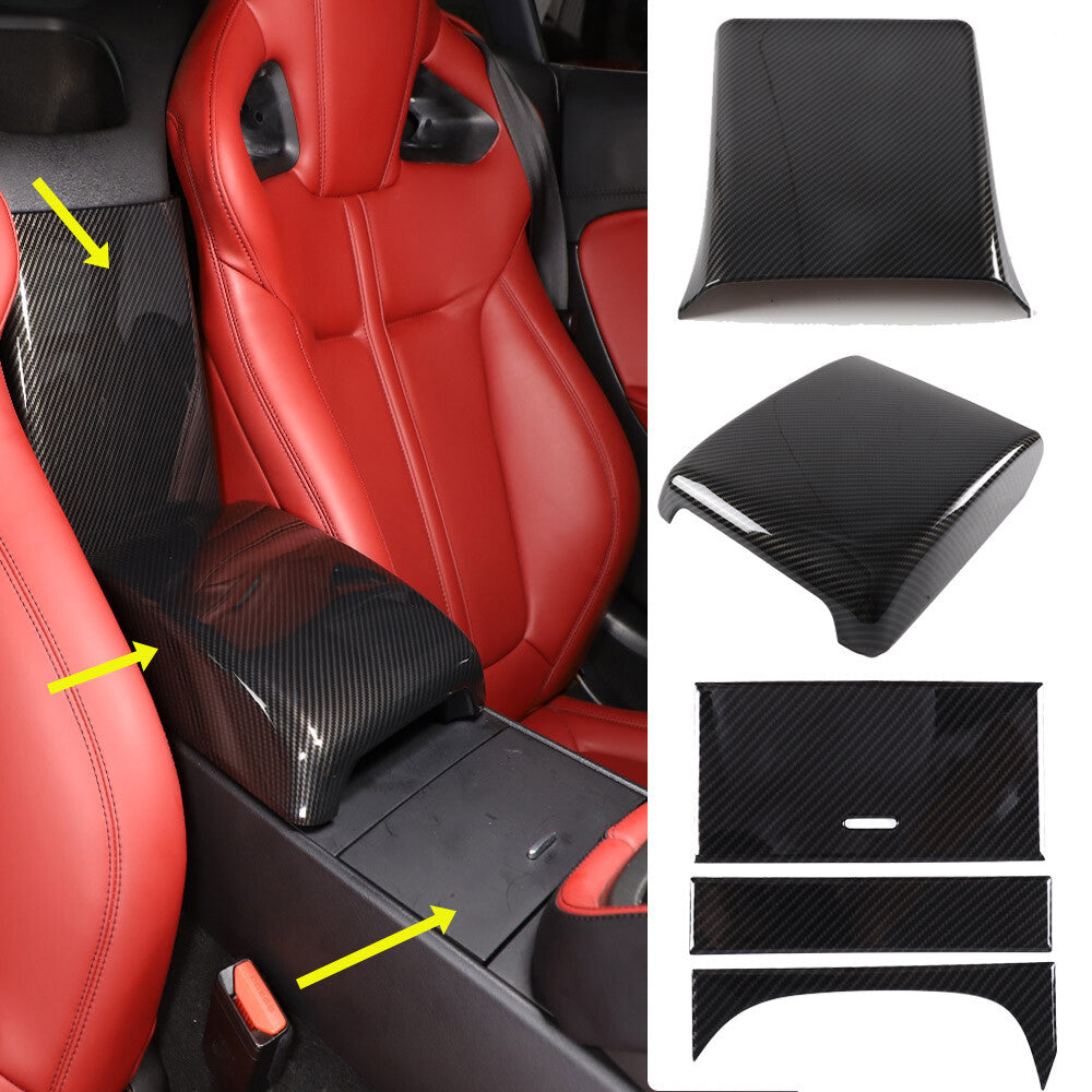 ABS Carbon Fiber Center Console Interior Trim Kit Set For Jaguar F-TYPE 2013-24 1