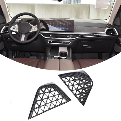 Real Carbon Fiber Dashboard Vent Trim Frame For BMW X5 G05 X6 G06 X7 G07 2023+ 13