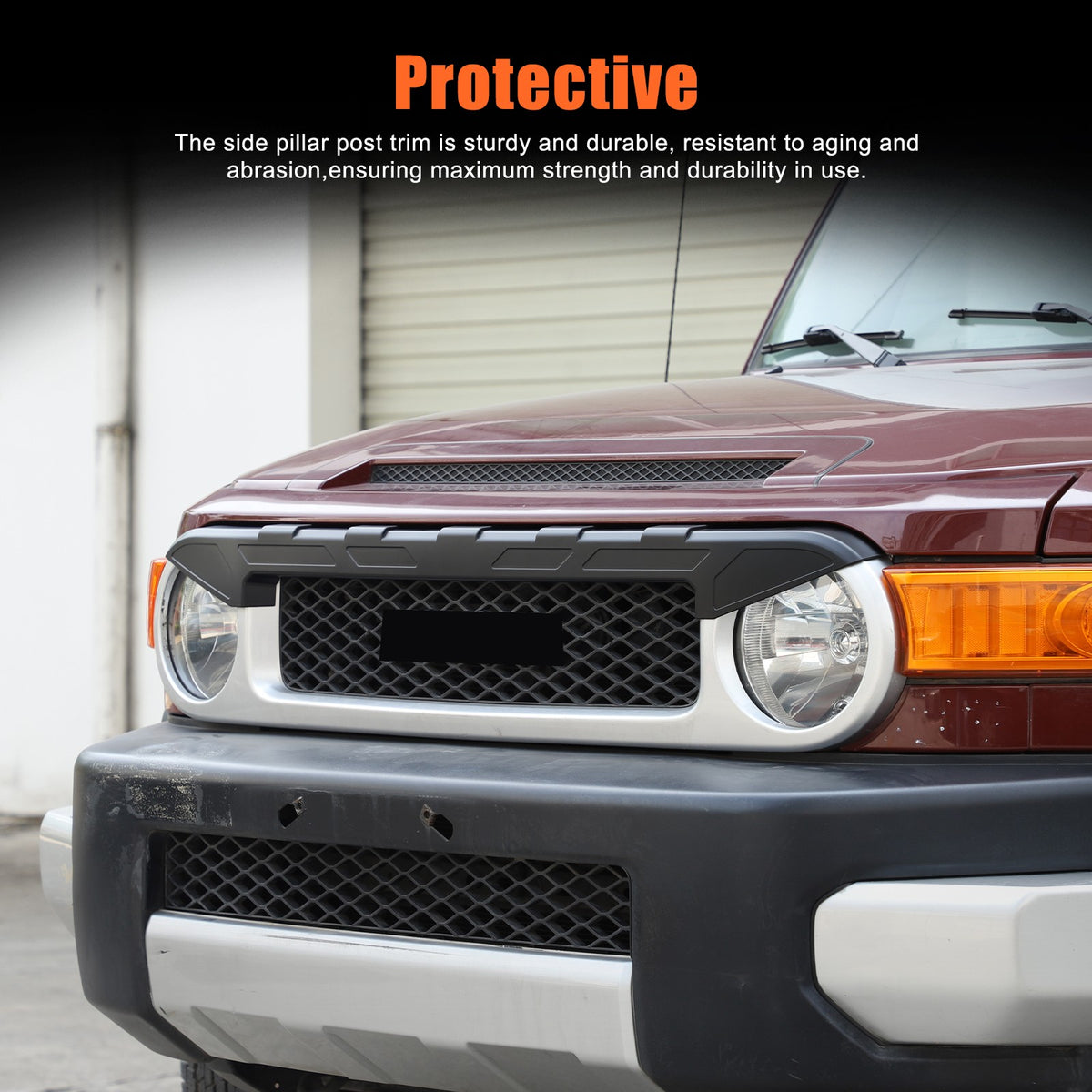 Matte Black ABS Front Grille Headlight Trim For Toyota FJ Cruiser 2007-2021 US 10