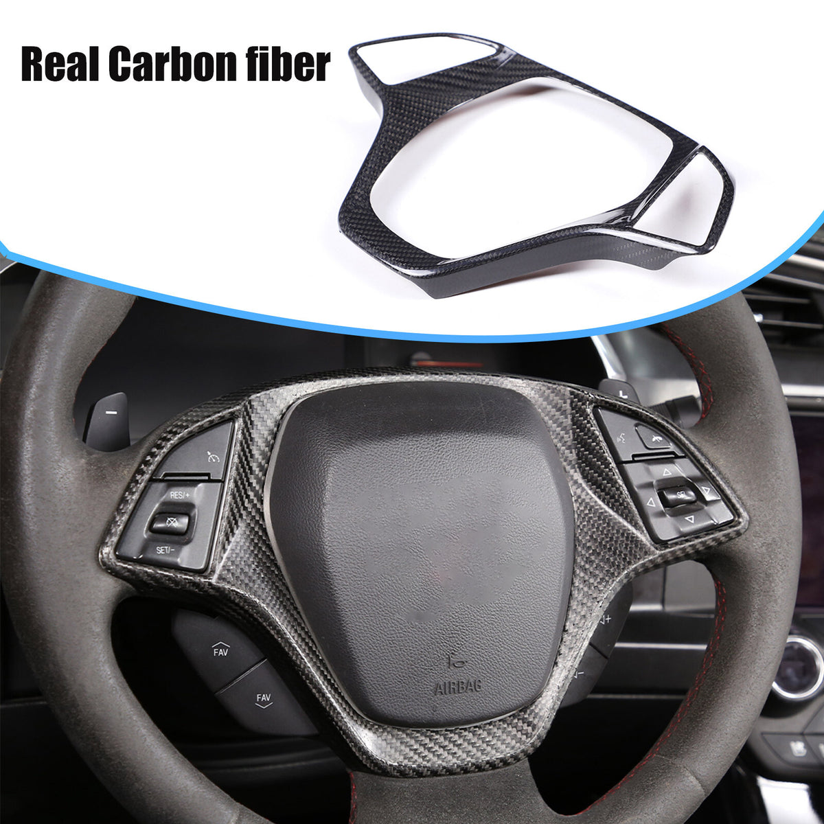 Real Carbon Fiber Interior Dashboard Trim Cover Decor Kit For Corvette C7 14-19 36