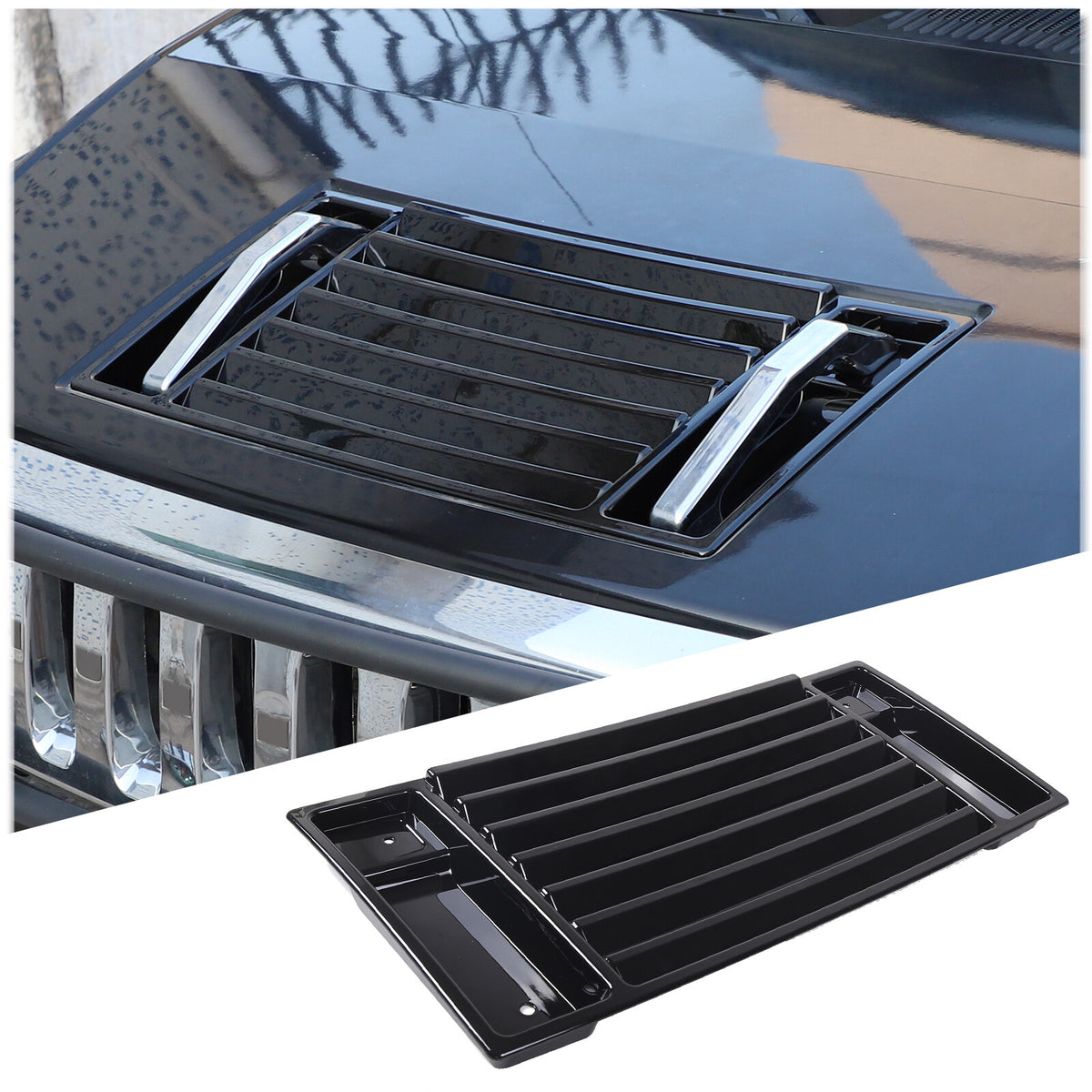 Piano Black Hood Air Deck Vent Grille Panel W Handle Trim For Hummer H2 03-09 US 12