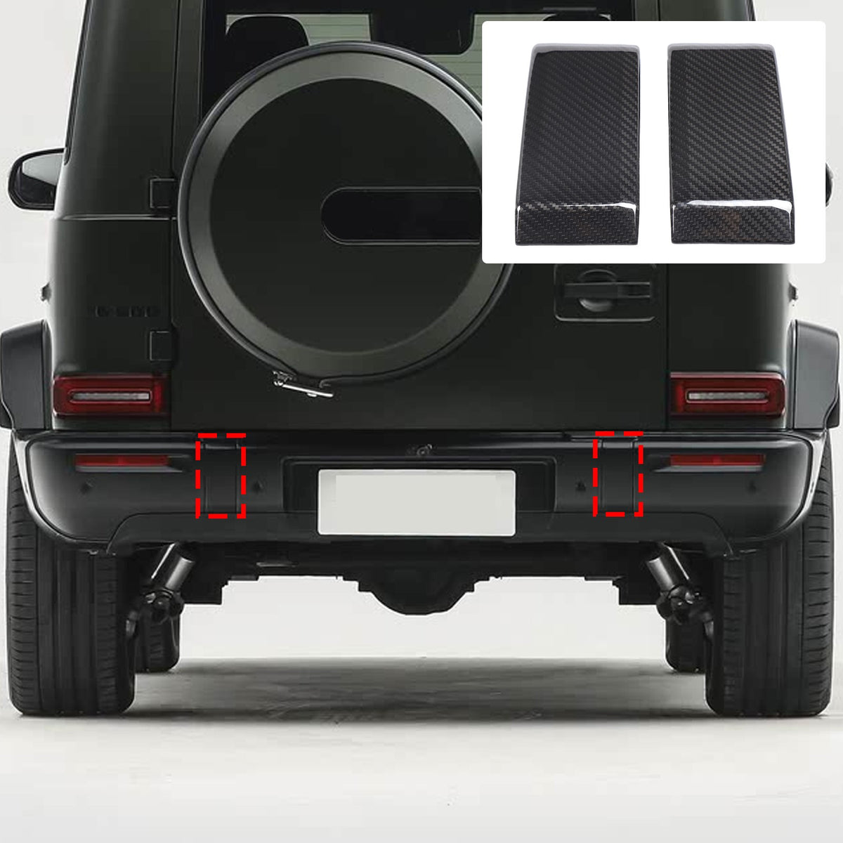 Real Carbon Fiber Rear Bumper Plate Cover For Benz G-Class G550 G63 W465 2025+ 1
