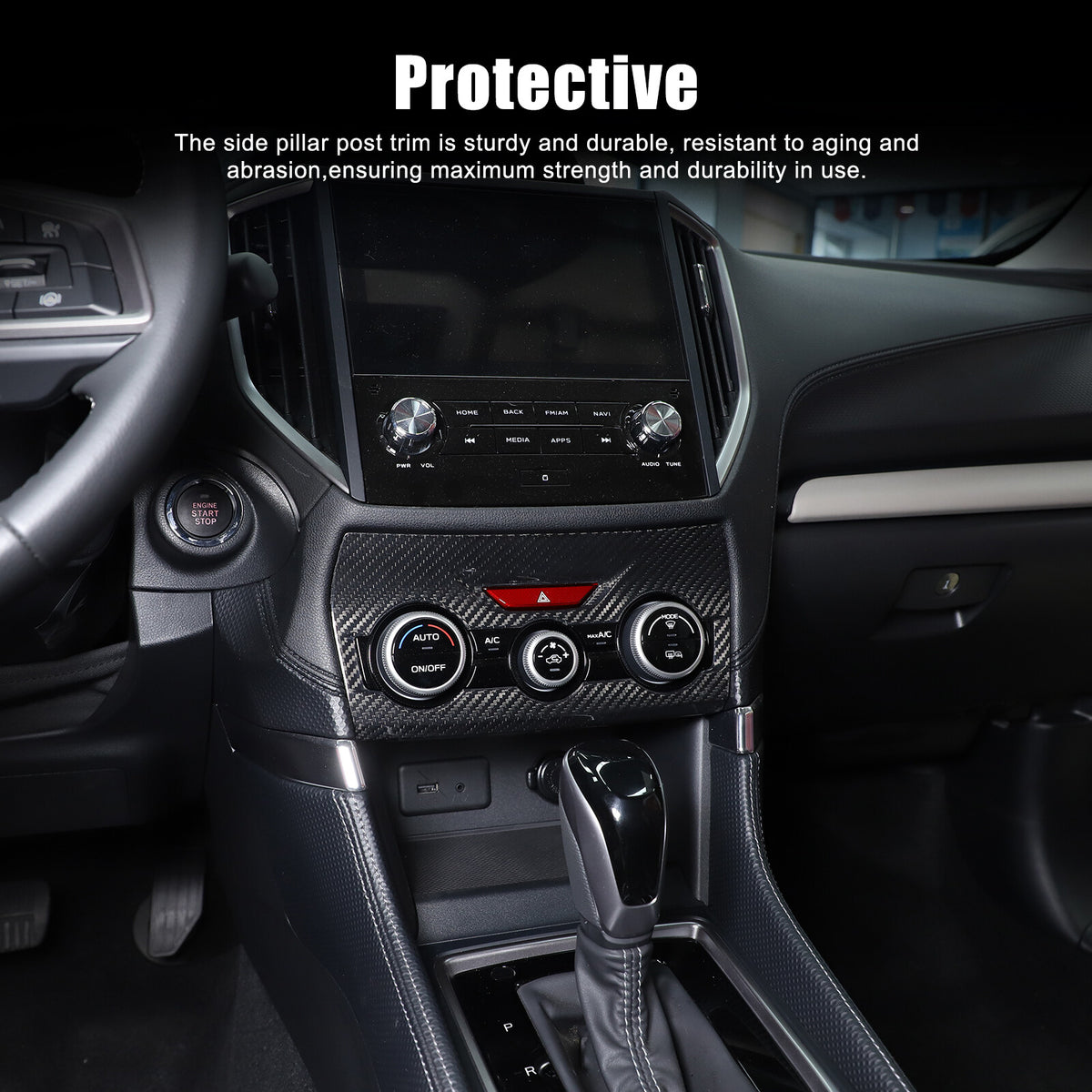 Real Carbon Fiber Air Condition Panel Trim Cover for Subaru Forester 19-24 14
