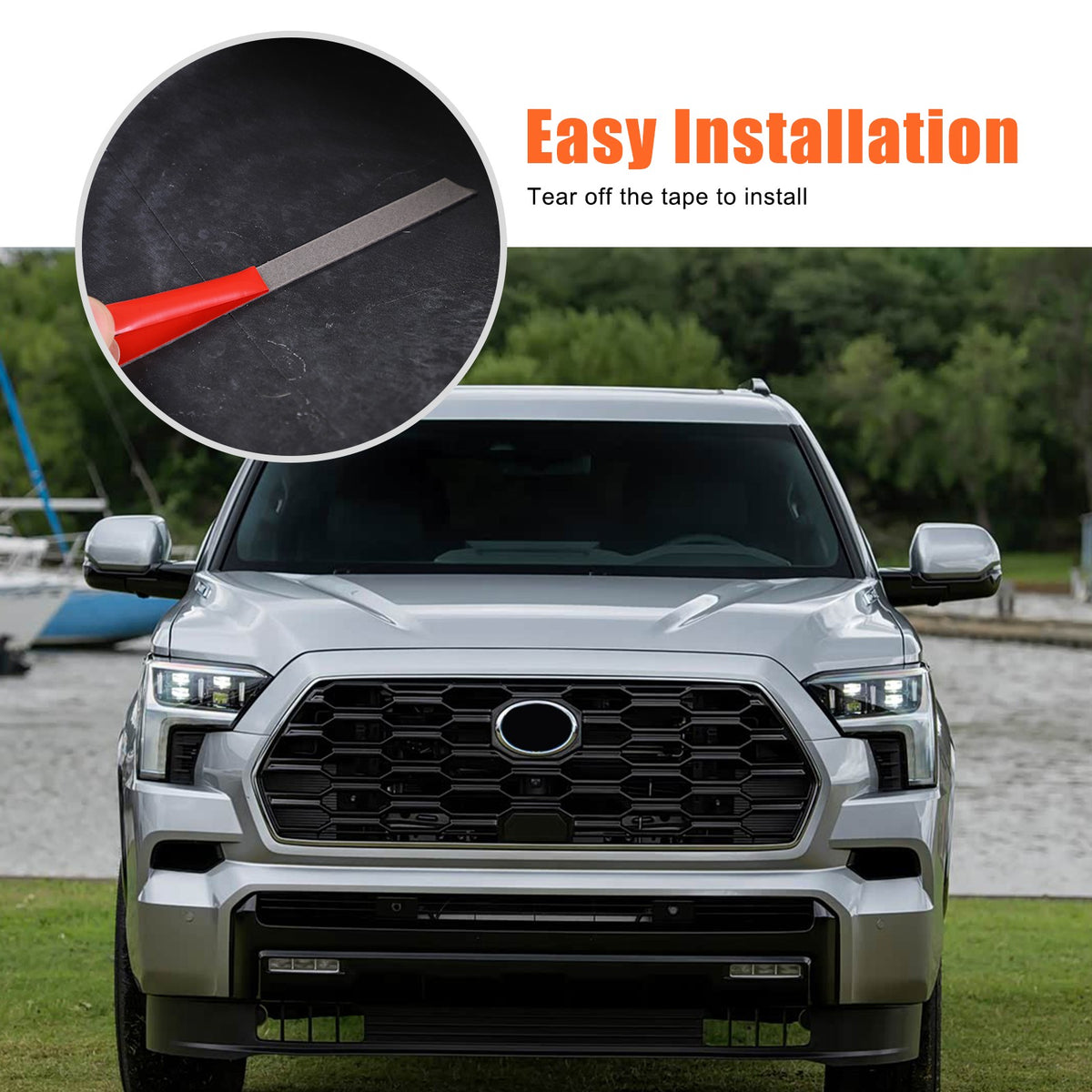 ABS Carbon Fiber Side Mirror (Non-Turn Signal)Trim For Toyota Tundra/Sequoia 22+ 5
