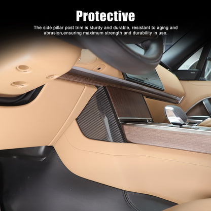 Real Carbon Fiber Center Console Knee Panel Trim For LR Range Rover Vogue 2023+ 7