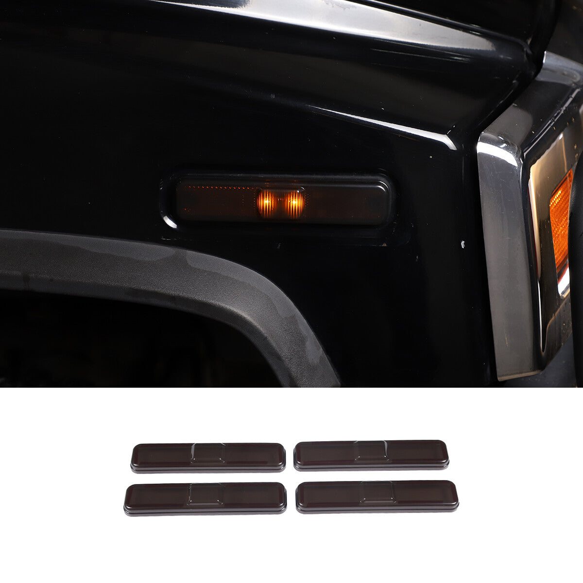 18pcs Smoked Front Rear Side Tail Light Roof Light Trim Cover For Hummer H2 27