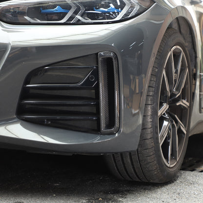Real Carbon Fiber Front Fog Light Decor Cover Trim For BMW 4 series G26 2022-25 10