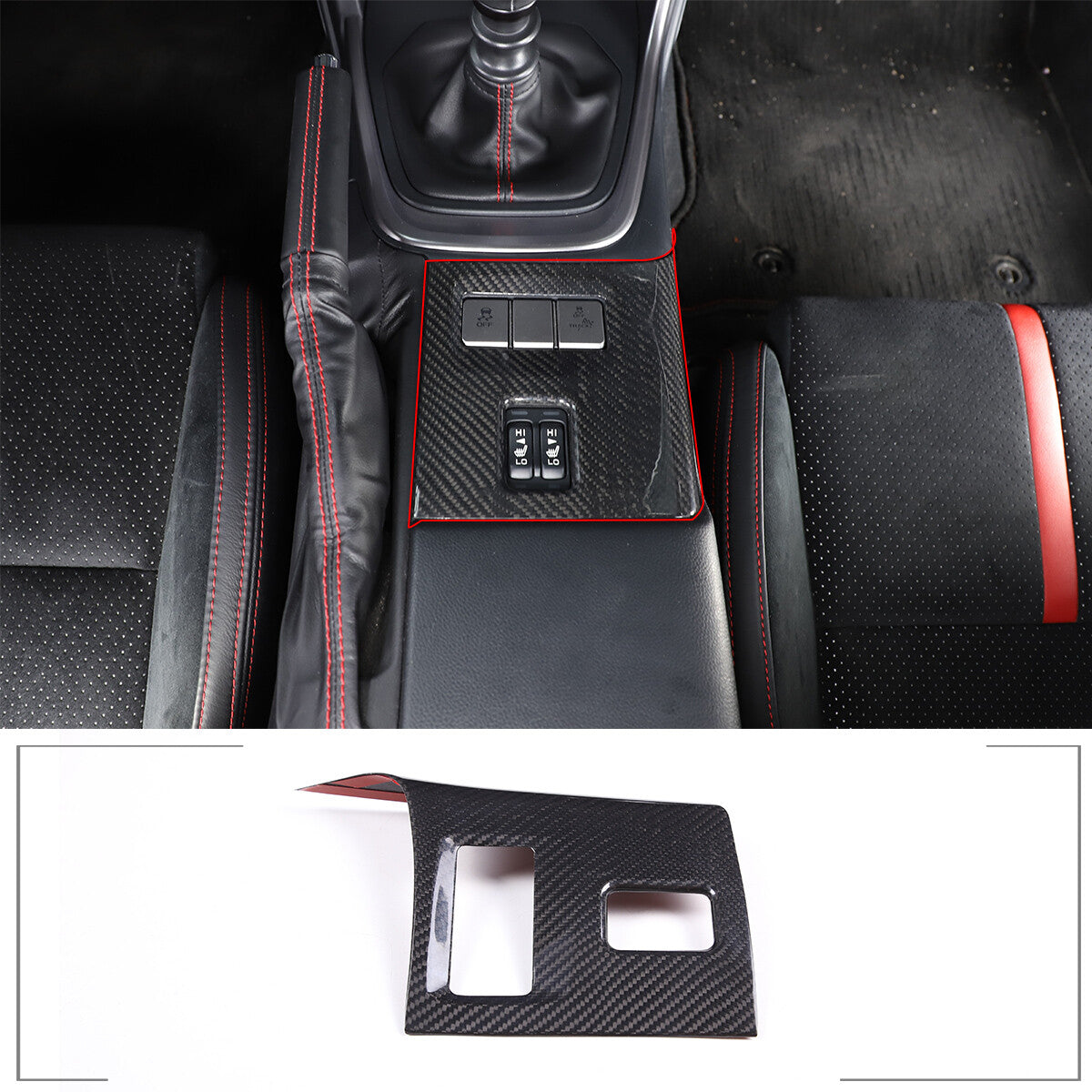 Real Dry Carbon Fiber Center Gear Panel Trim Kit For Toyota 86/Subaru BRZ MT 22+ 14