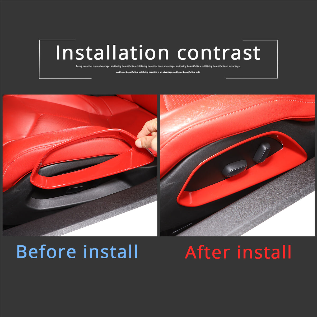 Red Full Interior Set Dash Panel Decor Cover Trim Kit For Corvette C8 2020-25 - Variants 16-20 46