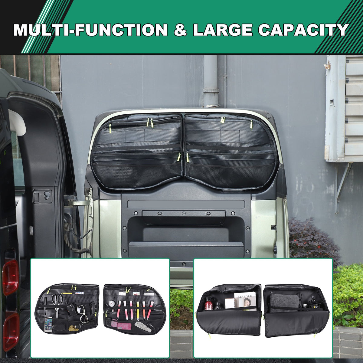 Carbon Pattern Tailgate Window Storage Bag For Land Rover Defender L663 2020+ 20