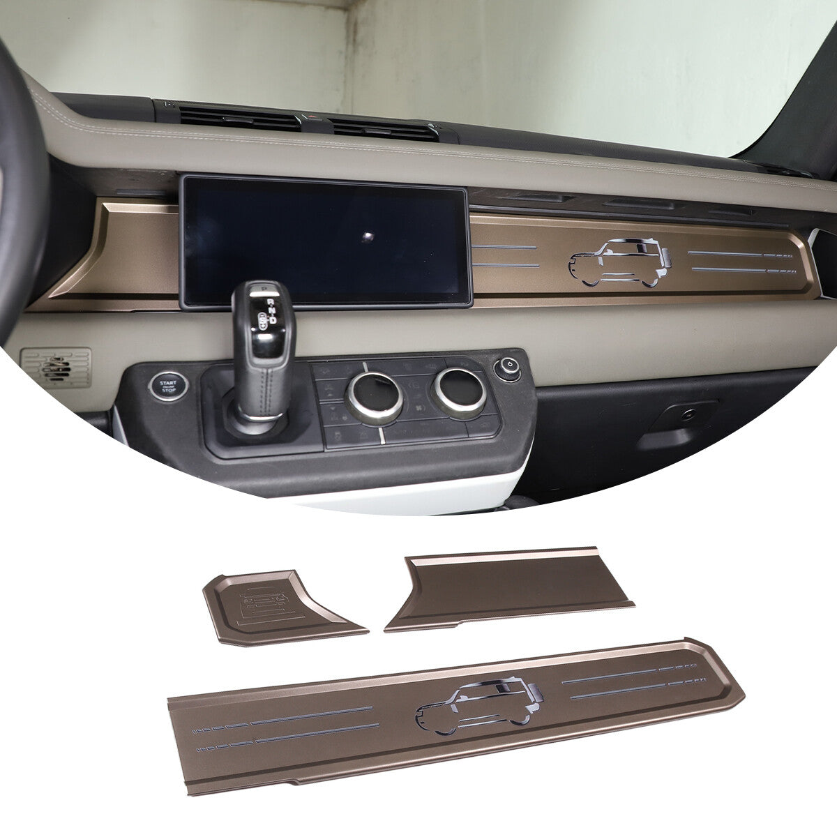 ABS Car Dashboard Trim Strip Kits For Land Rover Defender 90 110 2020-23 8