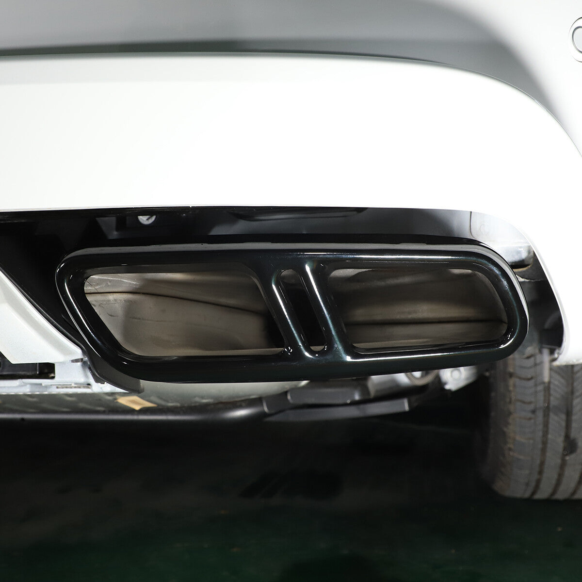 Black Steel Exhaust Pipe Tail Throat Cover Trim For LR Range Rover Sport 2023+ 4