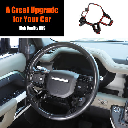 Mecha Glossy Black Steering Wheel Frame Trim For Land Rover Defender L663 20-25 14