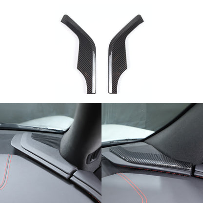 Real Carbon Fiber Interior Dashboard Side Panel Cover Trim Set For Corvette C8 13