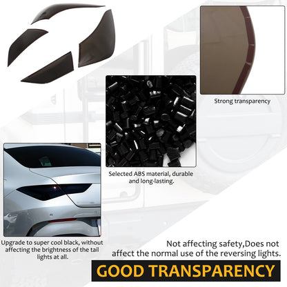 Smoked Black ABS Tail Light Smoked Cover Trim For Benz CLA C118 2020-2025 20
