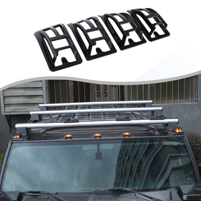 Glossy Piano Black Roof & Side Turn Signal Light Trim Set For Hummer H2 2003-09 32