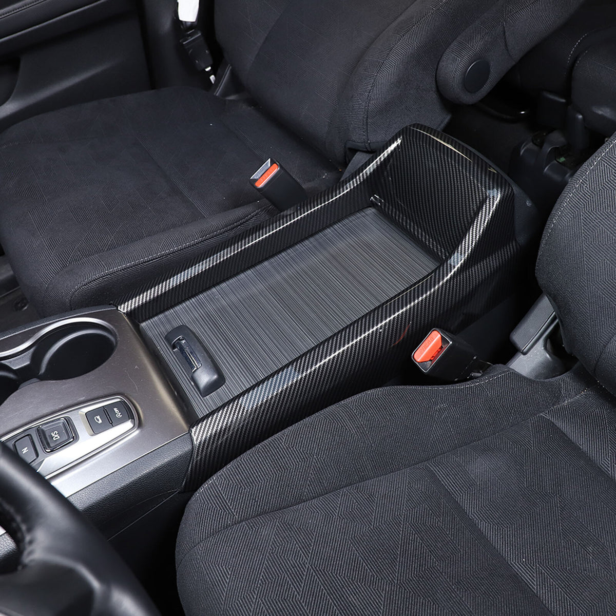 Carbon Fiber Center Console Armrest Box Side Panel Trim for Honda Pilot 16-22 13