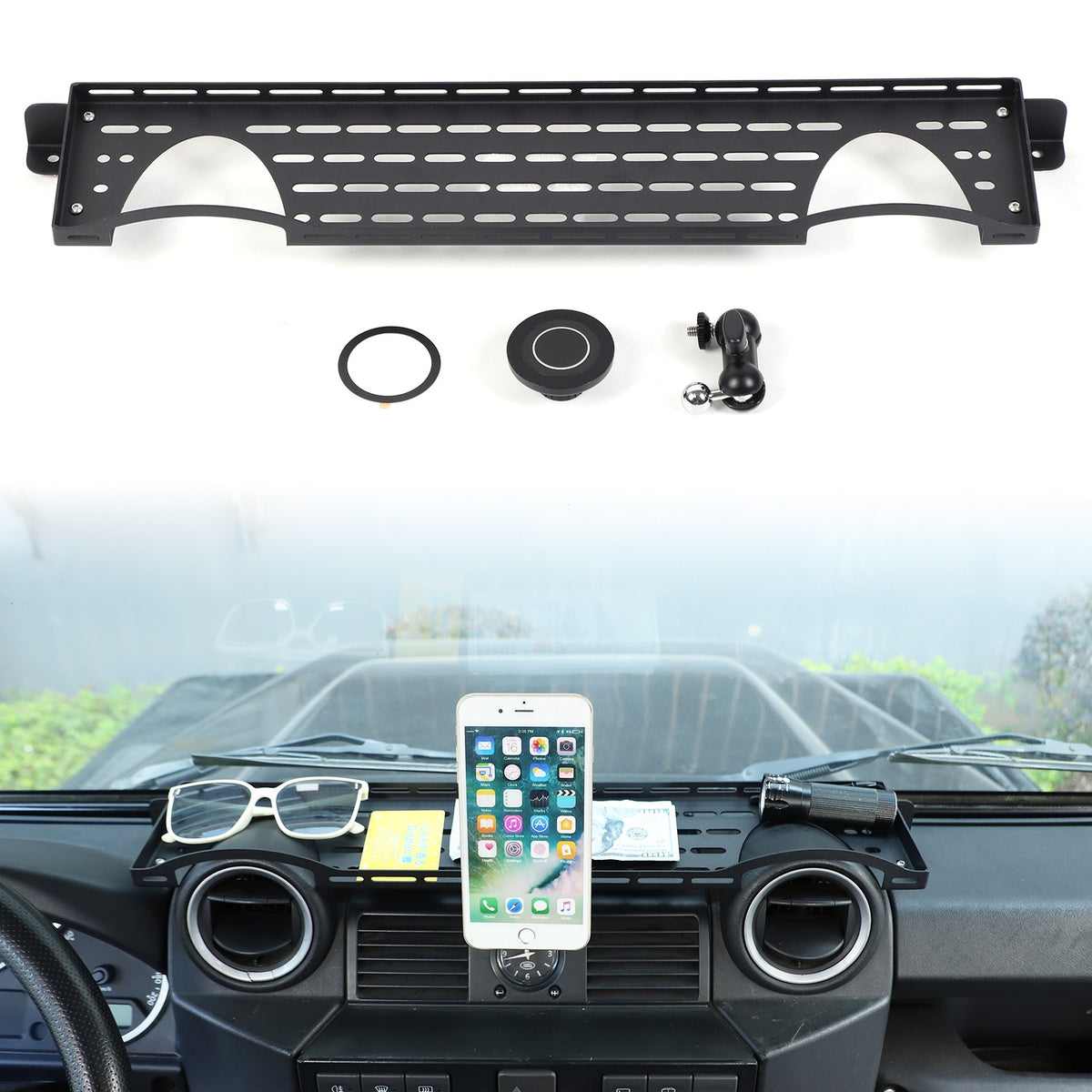 Magnetic Phone Holder Dashboard Storage Box For Land Rover Defender 2004-2018 8