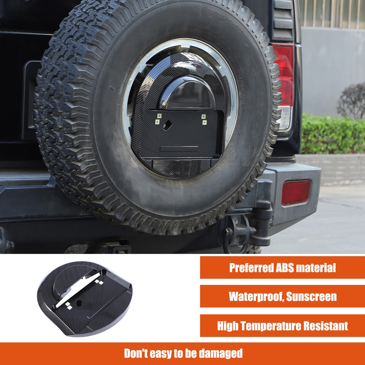 Carbon Spare Tire License Plate Base Cover For Hummer H2 2003-09 OE：25782333 US 17