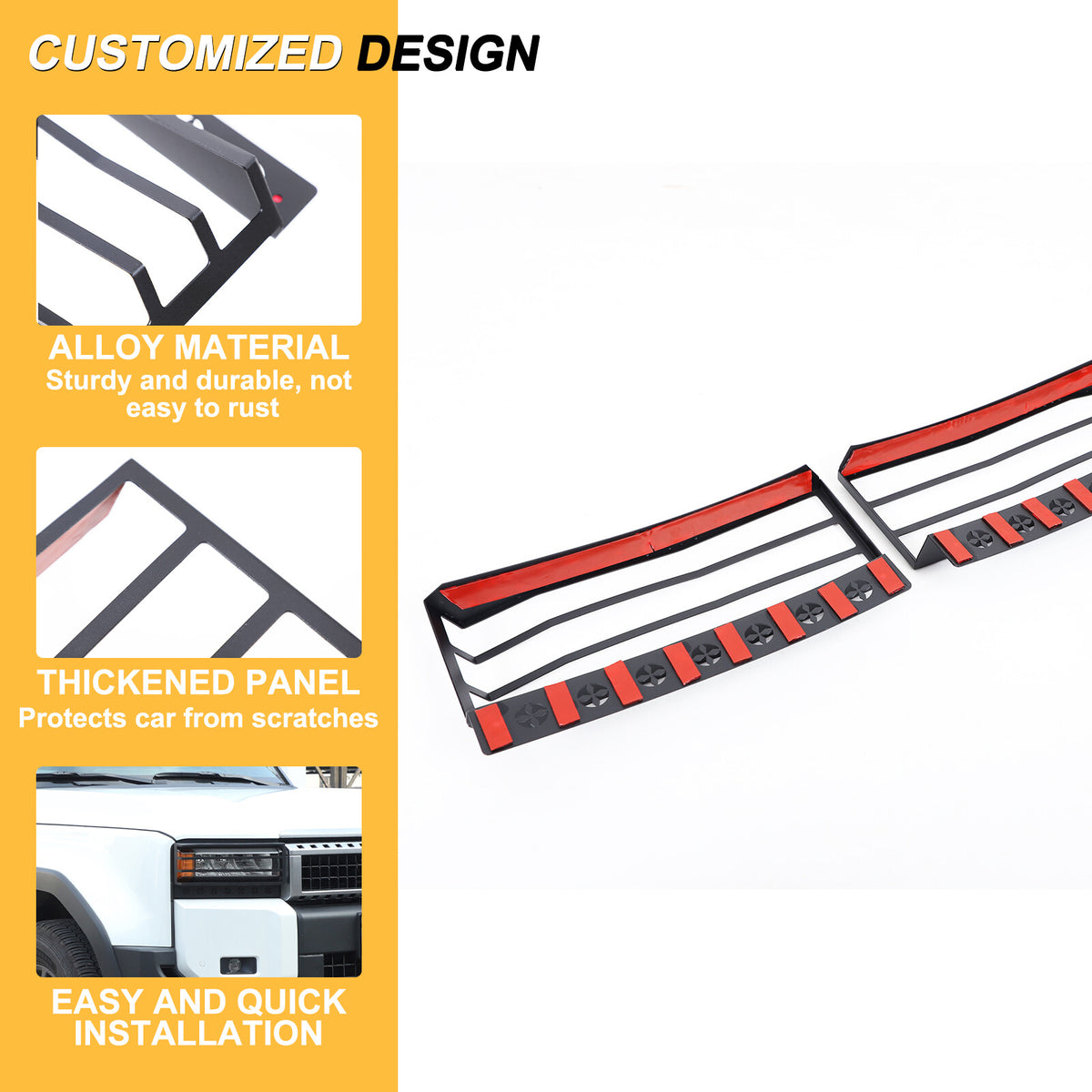 Front Headlight protection net cover trim For Toyota Land Cruiser LC250 24+ US 22