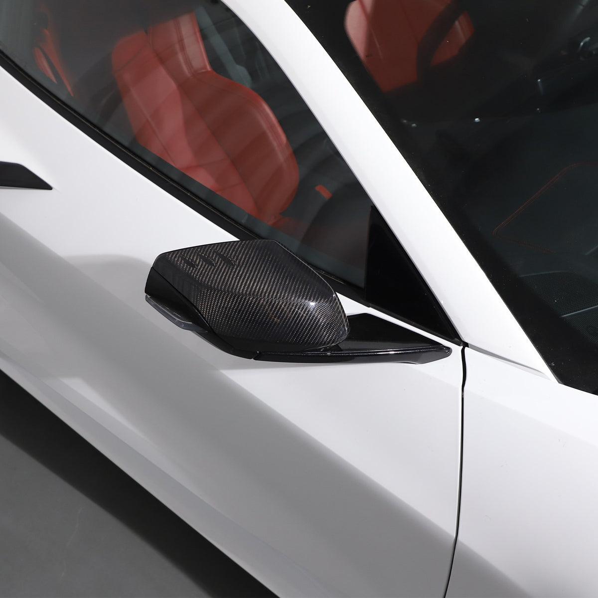 Real Carbon Fiber Side Mirror Air Duct Trim Cover For Corvette C8 2020+ 19