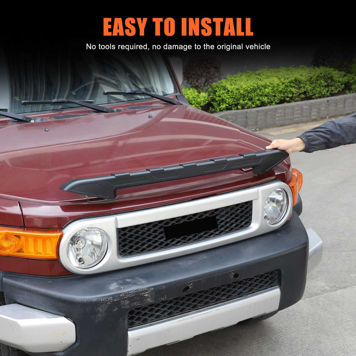 Matte Black ABS Front Grille Headlight Trim For Toyota FJ Cruiser 2007-2021 US 3