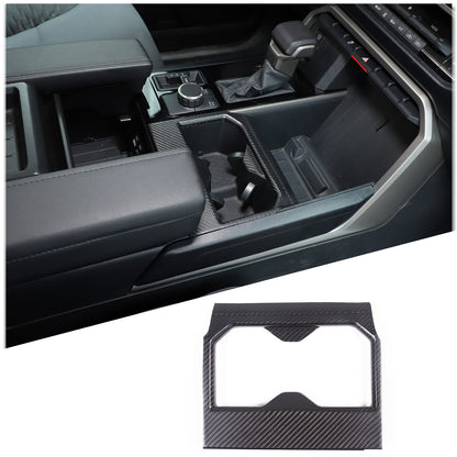 Matte Real Carbon fiber Center Front Cup Holder Cover Trim For Toyota Tundra 22+ 18