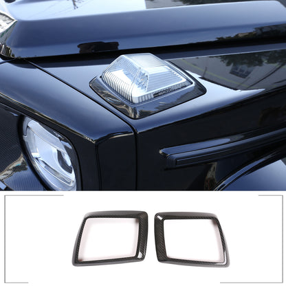 Carbon Fiber Front Hood Turn Signal Trim Cover For Benz G Class W463 2019-2020 1