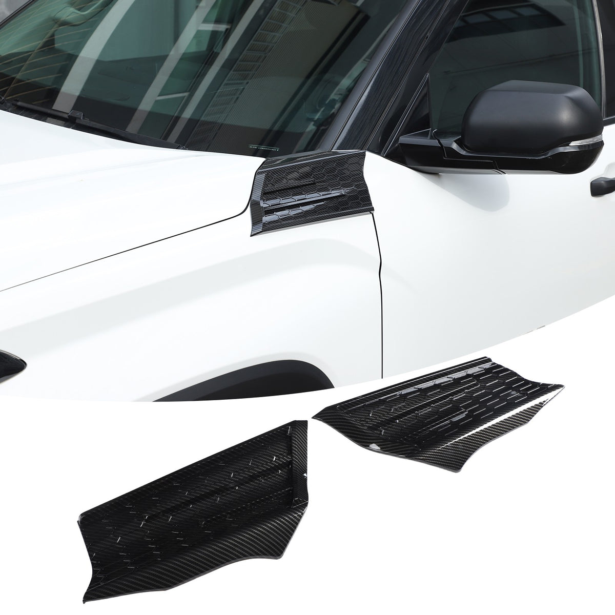 Carbon Fiber Style Fender Upper Decor Cover Trim For Toyota Tundra 2022+ 18