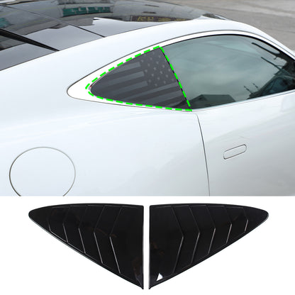 Glossy Black Rear Window Quarter Louver Cover Trim For Jaguar F-TYPE Coupe 13-24 1