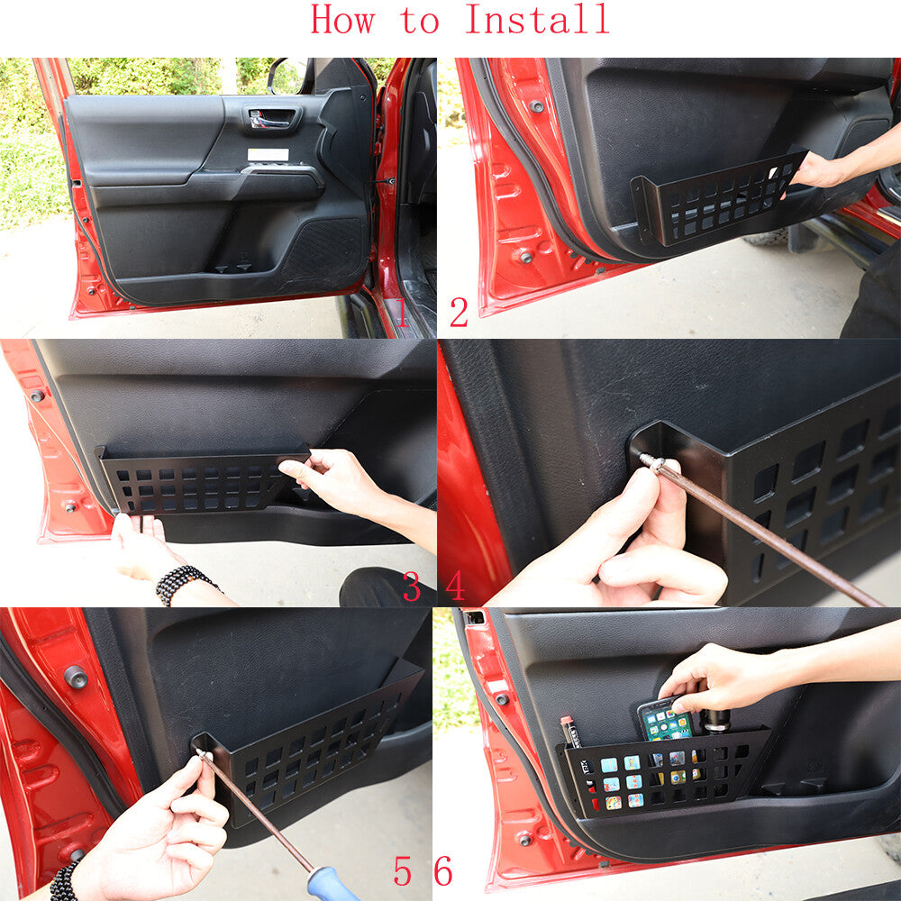Aluminum Front Door Storage Box Organizer For Toyota Tacoma 2016-23 US 2
