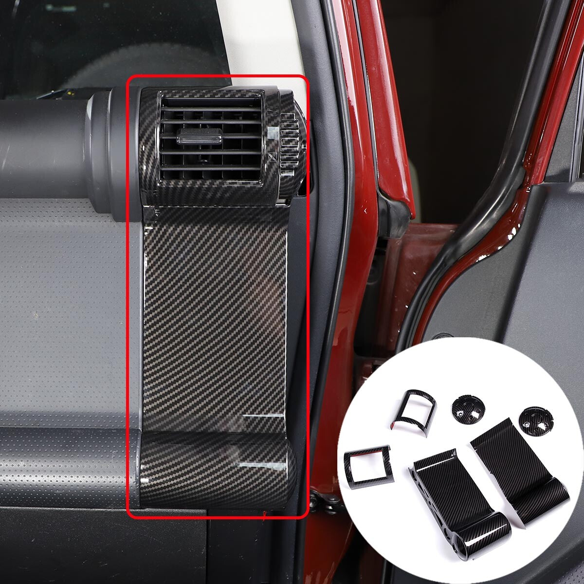 18pcs Carbon Fiber Look Center Console Kit Trim For Toyota FJ Cruiser 2007-2020 7